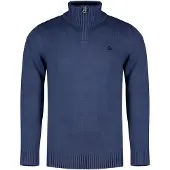 Superdry Homme Pull en Maille à Demi-zip en Coton Navy Taille: S