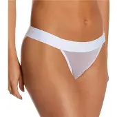 DKNY Sheers Bikini Bottom Blanc M Femme