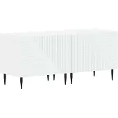 Syfax Meuble TV blanc en panneaux de particules