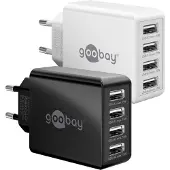 Goobay Chargeur USB A - Prise Euro mâle vers 2x USB A femelle