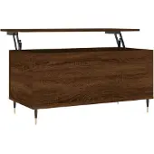 vidaXL Table basse marron imitation chêne 90x44,5x45 cm Bois composite
