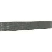 vidaXL Parterre surélevé Acier revêtu par poudre 507x100x68 cm Gris