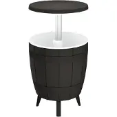vidaXL Table 3 en 1 avec seau à glace Noir Polypropylène