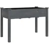 vidaXL Jardinière avec doublure gris 118x59x76 cm bois massif de sapin