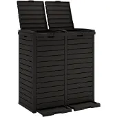 vidaXL Poubelle d'extérieur noire 78x41x86 cm Polypropylène