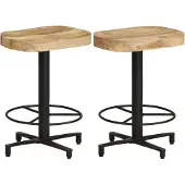 vidaXL Tabouret de bar 2 pcs. 52 cm Mango massif
