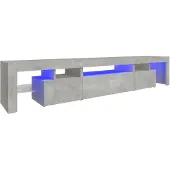 vidaXL Armoire TV avec lampes LED gris béton 215x36,5x40 cm