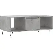 vidaXL Table basse gris béton 90x50x36,5 cm Bois composite