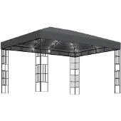 vidaXL Pavillon avec guirlande lumineuse LED 3x4 m Anthracite