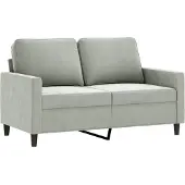 vidaXL Canapé à 2 places Gris clair 120 cm Velours