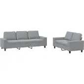 vidaXL Ensemble de canapés 2 pièces gris clair Tissu