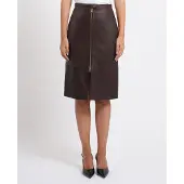 HUGO Lacelo 10278730 Red Midi Skirt Marron L Femme