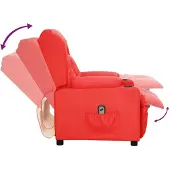 vidaXL Fauteuil relax électrique rouge similicuir