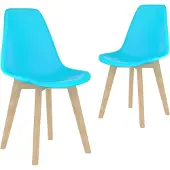 Syfax Chaise de salle à manger 2 pcs. Bleu Plastique
