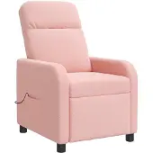 vidaXL Fauteuil de relaxation massant rosa bouclé