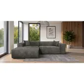 Sofiland Como Canapé d'Angle Tissu Structuré 270x192cm Réversible graphite