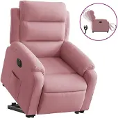 vidaXL Fauteuil relax releveur électrique rose velours