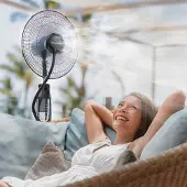 InnovaGoods | Nébuliseur sur pied BRISSQA avec ventilateur | Noir