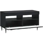 vidaXL Meuble TV LED noir en panneaux de particules