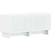 vidaXL : Meuble TV blanc en panneaux de particules