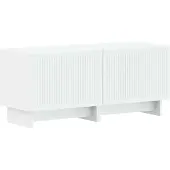 Syfax Meuble TV blanc en panneaux de particules