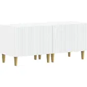 Syfax Meuble TV blanc en panneaux de particules