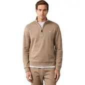 Hackett London pour homme. HM5800151 Sweat à demi-fermeture éclair beige (S), Casuel, Coton, Manche longue