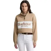 Barbour pour femme. LOL0668 Sweat Zaria Half Zip beige (XS), Casuel, Coton, Manche longue