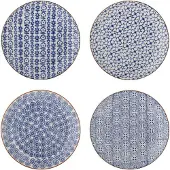 Bloomingville Assiettes Karine bleues, lot de 4