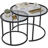 Dmora Vetusto - Table Basse, 42x42x39h cm Noir, Modulable