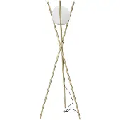 Mauro Ferretti Lampadaire Glamy X - 1 Lampe E27 En Métal Doré Et Sphère En Verre Blanc Ø 55 X 155 Cm - Design Minimaliste Glamour
