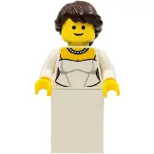 LEGO Minifigurine : Mariée, robe de mariée avec collier – Ville (twn157) – Neuf