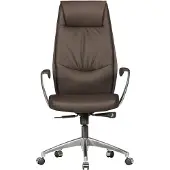 Amstyle Chaise de bureau en cuir véritable marron Chaise de bureau X-XL 120 kg Mécanisme synchrone Fauteuil de direction Appui-tête haut