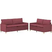 vidaXL Ensemble de canapés, 2 pièces, tissu bordeaux