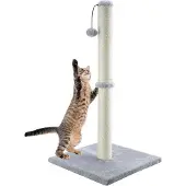Markenlos Kratzbaum, 34 pouces, gris, avec sisal et peluche