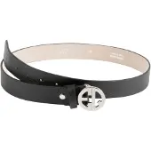 Equiline ceinture cuir ECHILAE noir boucle argent FS21, Eq19_FS_Gr.:100