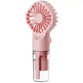 Generique Mini Ventilateur Portable avec Humidificateur 1000mAh Rose