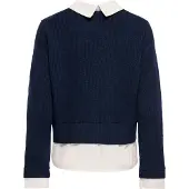 ONLY Pull-over 'ONLALIVIA' écru / bleu marine