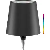 Goobay Lampe LED sans fil pour bouteilles, RGBW, noire