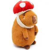 Joy toy Peluche capybara, motif champignon, 23 cm