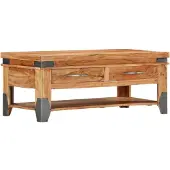 vidaXL Table basse 110x52x45 cm en bois massif d'acacia