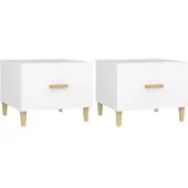 vidaXL Tables basses 2 pcs. Blanc 50x50x40 cm Bois composite