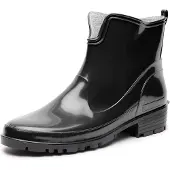 Ladeheid Bottes courtes en caoutchouc pour femmes LA-930 (noir, 40)