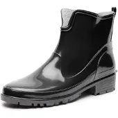 Ladeheid Femmes Bottes courtes en caoutchouc LA-930 (Noir2, 42)