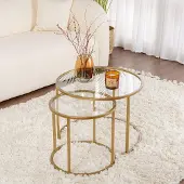 Dmora Simaxis - Table Basse, 60x60x43h cm or, Modulable