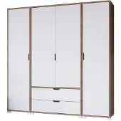 Dmora Summonte - Armoire Grande, 170x183h cm Blanc, 2 Tiroirs
