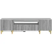 vidaXL Meuble TV LED Sonoma-gris, en panneaux de particules