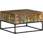 vidaXL Table basse 68x68x41 cm Vieux bois massif