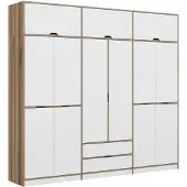 Dmora Fissiraga - Grande Armoire, 277x253 cm Blanc, 2 Tiroirs