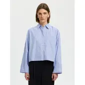 Selected Chemisier 'SLWDANNIE' bleu / bleu clair / blanc